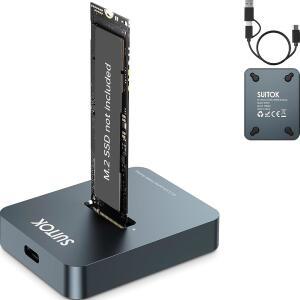 SUITOK NVME SSD 리더 외부 SATA M2 2242 2280 USB 합금 TO 2230 10GBPS 어댑터 알루미늄 드라이브 크기 도크 모두용 2260 22110 NGFF 스테이션 도킹