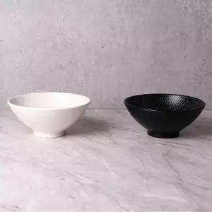 일식접시 루전 블랙 화이트 베이직 면기 세트 2인