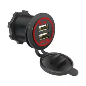 볼트메타 방우 USB 2포트 고속 충전 소켓 카라반 캠핑카 3.1A
