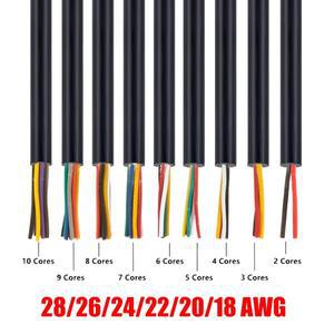 LED 연장 케이블 2 3 4 5 6 7 8 9 10 코어 유연한 PVC 외장 와이어 12V 자동차 스피커 호환 오디오 스트립