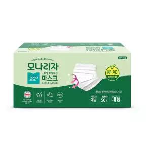 모나리자 스마일 비말차단 마스크 평판 대형 KF-AD 50매*2입