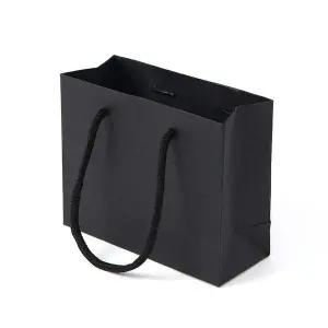 튼튼한 W3G6A2L5 무지 가로형 종이 쇼핑백 10p 15x12cm 블랙