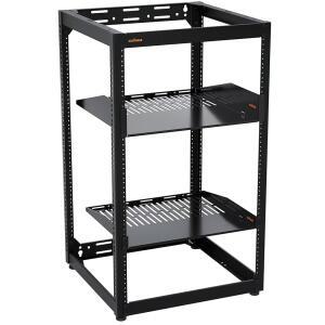 ECHOGEAR 서버 AV 기어용 20U 오픈 4개 포함 스톱 장착 피트 디자인 선반 2개 나사 스트랩 2개 레벨링 프레임 가능한 통기성 25개 벽걸이