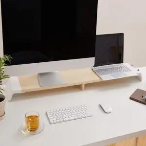 MZ듀얼모니터받침대 선반 USB3.0 3포트 카드리더 이어폰