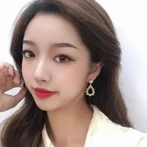 [룽스_62]오벌 실반지 큐빅 데일리 귀걸이 이어링 실버925