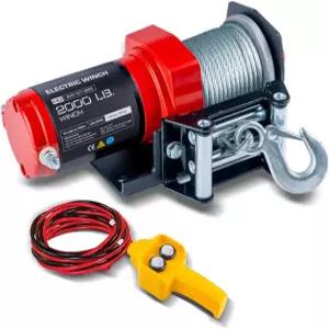 RUGCEL WINCH 2000파운드 ATV용 스틸 케이블 윈치 유선 수동 리모컨 스위치 마운팅 플레이트 롤러 페어리드