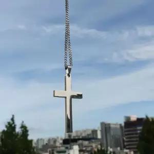[룽스_62]패션 십자가 블랙목걸이 펜던트 목걸이