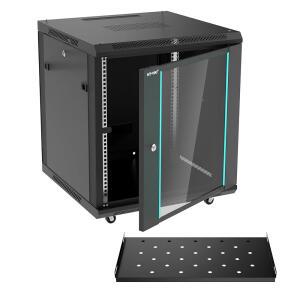 MT VIKI 12U 서버 캐비닛 네트워크 12인치 IT 5CM 인클로저 선반 깊이의 포함 8MM 600MM 30 3CM 6인치 23 두께의 포함 48 스틸 이동 깊이 19인치 장비용 통기성 1개