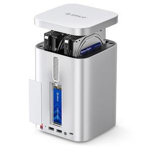 ORICO MINITOWER 2베이 RAID 인클로저 호환 스테이션 맥스 확장 NVME M4 10GBPS 허브 포함 SSD 56TB 최대 M435용 미니 도킹