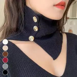 목보호 넥워머 도톰 니트 단추 터틀넥 워머 페이크카라