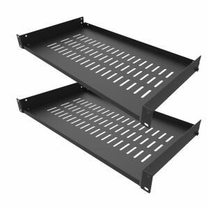 JINGCHENGMEI 1U 분해 통기성 캔틸레버 서버 2팩 마운트 선반 48 3CM 254MM 캐비닛 19인치 장비 10V2PC 네트워크 깊이 10인치 랙용 또는