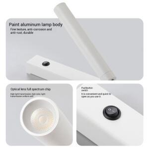 스위치와 미니멀리스트 회전 벽 Sconce 홈 장식 연구 침실 머리맡 독서 램프 스포트라이트 LED 조정 가능