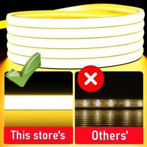220V 1-30M COB LED 램프 스트립 288LED/m RA90 야외 IP65 방수 스위치/디밍 가능 전원 EU 플러그 테이프