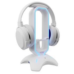 화이트 마우스 번지 RGB USB 허브 포함 헤드셋 스탠드 게이밍용 거치대