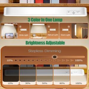 LED 야간 조명 바 자기 USB 충전식 책상 램프 흰색 따뜻한 캐비닛 터치 컨트롤 무선 테이블