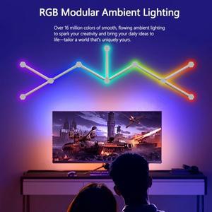 스플라이싱 라이트 DIY 분위기 조명 RGB 스마트 벽 음성 제어 램프 e스포츠 룸 침실 바 장식 야간