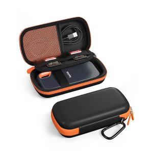 PROCASE EXTREME PRO 휴대용 외장 SSD용 방지 4TB 2개 여행용 SD 솔리드 8TB 하드 1TB 슬롯 카드 오렌지블랙 500GB 드라이브 스테이트 케이스 포함 EVA USB 2TB 충격