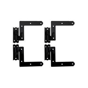 목재 프레임 및 벽돌용 QCAA 스틸 블라인드 셔터 힌지, 1-1/16인치, 파워 코팅 블랙, 4팩(2쌍), 대만산