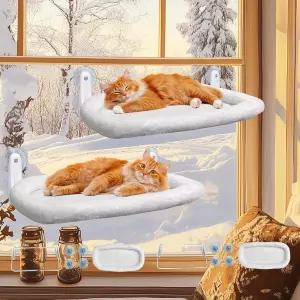 L W BROS 2PC 고양이 창문 퍼치 쿠션 침대 해먹 4개의 업데이트된 흡입 컵으로 무거운 대형 조립하기 쉬운