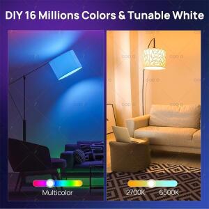 Tuya Wifi E27 Led 램프 RGB CW WW 15W 블루투스 전구는 스마트 라이프 장식을 위해 Alexa Amazon Google
