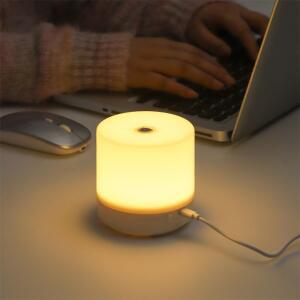 터치 USB 침대 옆 램프 3가지 모드 조광 가능 눈 보호 휴대용 LED 테이블 플러그 학생 독서등 야간등