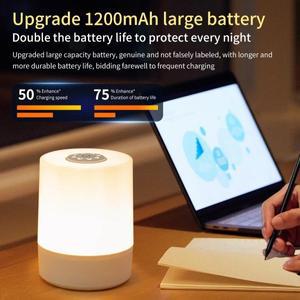 LED 터치 야간 조명 USB 충전식 테이블 램프 원격 제어 스위치 3 색 디 밍이 가능한 침대 옆 침실 장식