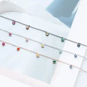 (폭스타일)레인보우 크리스탈 목걸이