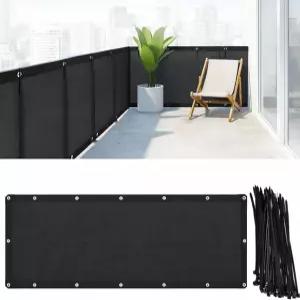 크로블리스풀 3피트 X 20피트 발코니 스크린 프라이버시 펜스 커버 HDPE UV 저항 야외 실드 장식 메쉬 패널