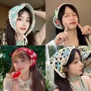 데이지 플라워 두건 여성 스카프 삼각두건 KK922 두건