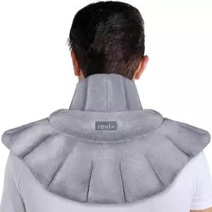 목 어깨와 등을 위한 REVIX 전자레인지용 히팅 패드 촉촉한 열과 밝은 회색의 넥 랩