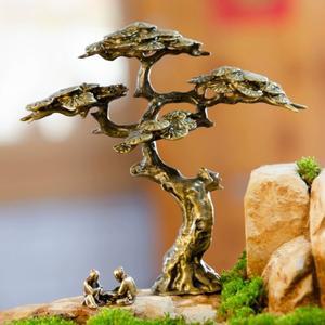 마이크로 풍경 청동 중국 부처님 고대 다도 선 이끼 Rockery 분재 모래 테이블 장식 요정 정원 미니어처