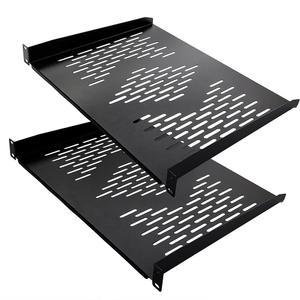 RIVECO 2피스 1U 선반 48 3CM 장착용 캔틸레버 장비 캐비닛 트레이 35CM 네트워크 깊이 통기성 2개 마운트 19인치 35CM 블랙
