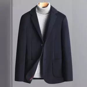 샤오원샵 남성용 울 모직 가을 칼라 베이직 긴팔 비즈니스 키작남 자켓 코트 정장 꾹3