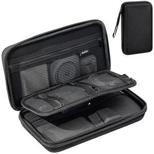 PROCASE 하드 여행 테크 오거나이저 케이스 배터리 드라이브 메모리 블랙 코드 카드 케이블 가방 충전기 전자 외장 액세서리 이어폰 드라이브 보조 휴대용 USB 플래시 SD