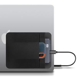 LACDO 휴대용 외장 하드 드라이브 케이스 블랙 파우치 도시바 적합 홀더 2포켓 HDD SSD 마우스에 노트북용 케이블 스틱 매직 WD SEAGATE 5인치 접착