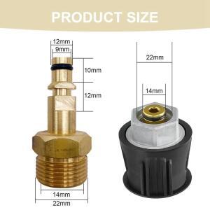 M22Quick 연결 어댑터 M22 황동 와셔 건 호스 파이프 변환 도구가있는 Karcher K2-K7 용 14mm 커넥터 퀵