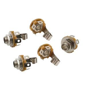 2510Pcs 6.35mm 잭 소켓 모노 2 극 암 스위치 너트 및 와셔 포함 니켈 마감 스켈레톤