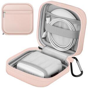 FINPAC 맥북용 충전기 케이스 맥북 전원 노트북 소형 액세서리 가젯용 보관 드라이브 휴대용 여행 파우치 마우스 USB GOPRO 전자 어댑터용 핑크 오거나이저 매직