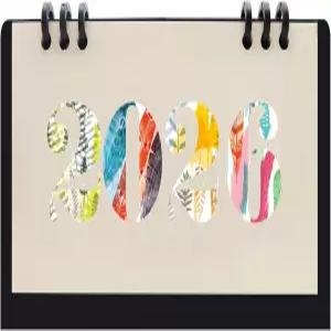 2026 미니 데스크 캘린더 플립 월간 메모 노트 6.9 x 3.7 - 블랙 2025년 10월~2026년 12월