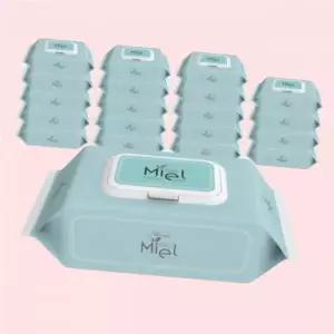 미엘(리빙) 미엘 민트 물티슈 캡형 100매 20팩 평량 35gsm 히알루론산 가성비 JS 4614601