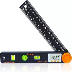 Rainyb 디지털 앵글 파인더 도구 7 0-360도 LED 각도기 수평 수직 기포 레벨 및 자계 정확한 목수 목공