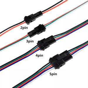 Led 스트립 커넥터 2 핀 3 4 5 WS2812B 5050 RGB LED 라이트 SM JST 수 암 와이어 케이블