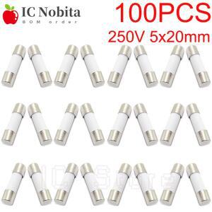 100PCS 고속 블로우 튜브 퓨즈 250V 5mm x 20mm 세라믹 0.5A 1A 2A 3A 4A 5A 6A 7A 8A AMP 5x20