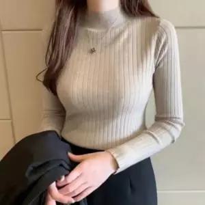 [하프클럽/]목폴라 티셔츠 얇은 여자 긴팔 브라탑