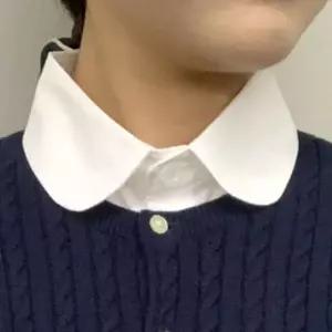 [패션] 넥케이프 라운드 페이크셔츠 목카라 쉬폰 목셔츠 페이크카라 화이트