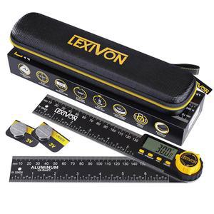LEXIVON 알루미늄 디지털 각도 측정기 게이지 파우치 각도기 디스플레이 DAF7 지퍼 XL 180MM 견고한 LX 포함 다목적