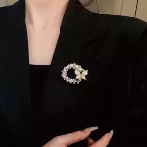 [룽스_62]여자 패션 진주 정장옷핀 꽃 브로치 브로찌 옷핀