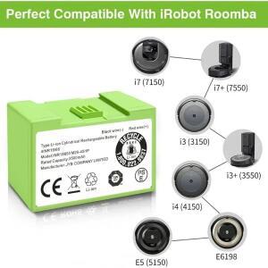 iRobot Roomba e 및 i 시리즈 i7+ 7150 액세서리 14.4V용 5000mAh 배터리 교체