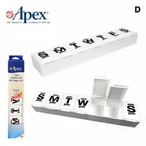 CP15 아펙스 AMPM XXL 70047B요일약통 막대형 케이스 수납 정리 휴대용 여행용 오전오후 일주일 출장용 칸