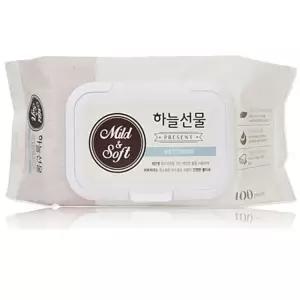 하늘선물 물티슈 100매 캡형 10개형 다용도 휴대용 고급 가정용 부드러운 간편 아기